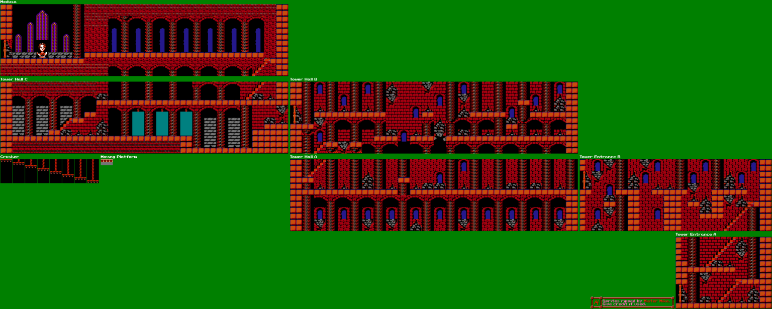 Castlevania Sprites and Level Maps NES | Nes# | Super Mayhem Nes